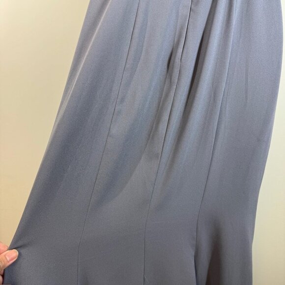 White by Vera Wang  V-neck Open Back Bridal Long Gray Gown Size 12 - Picture 11 of 16